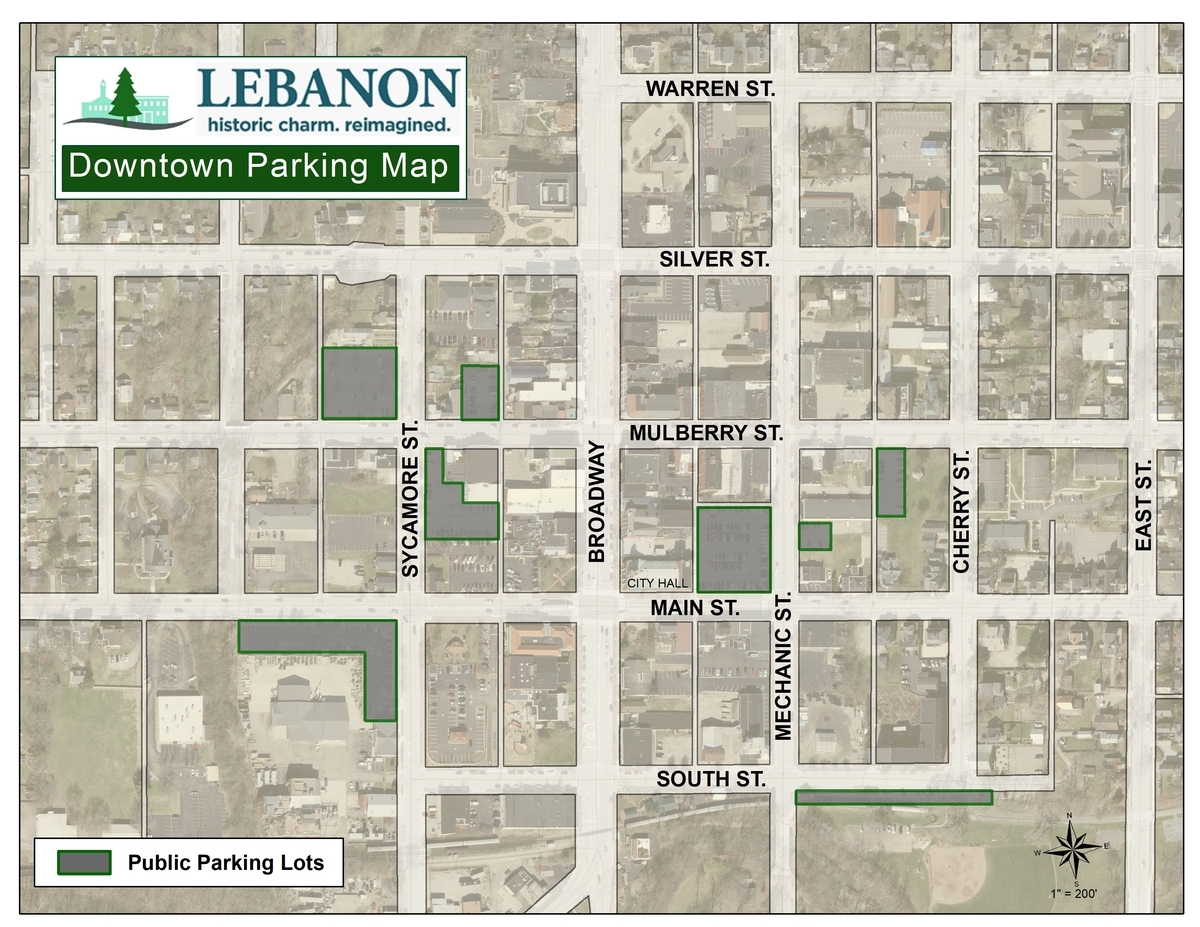 Lebanon downtown parking map
